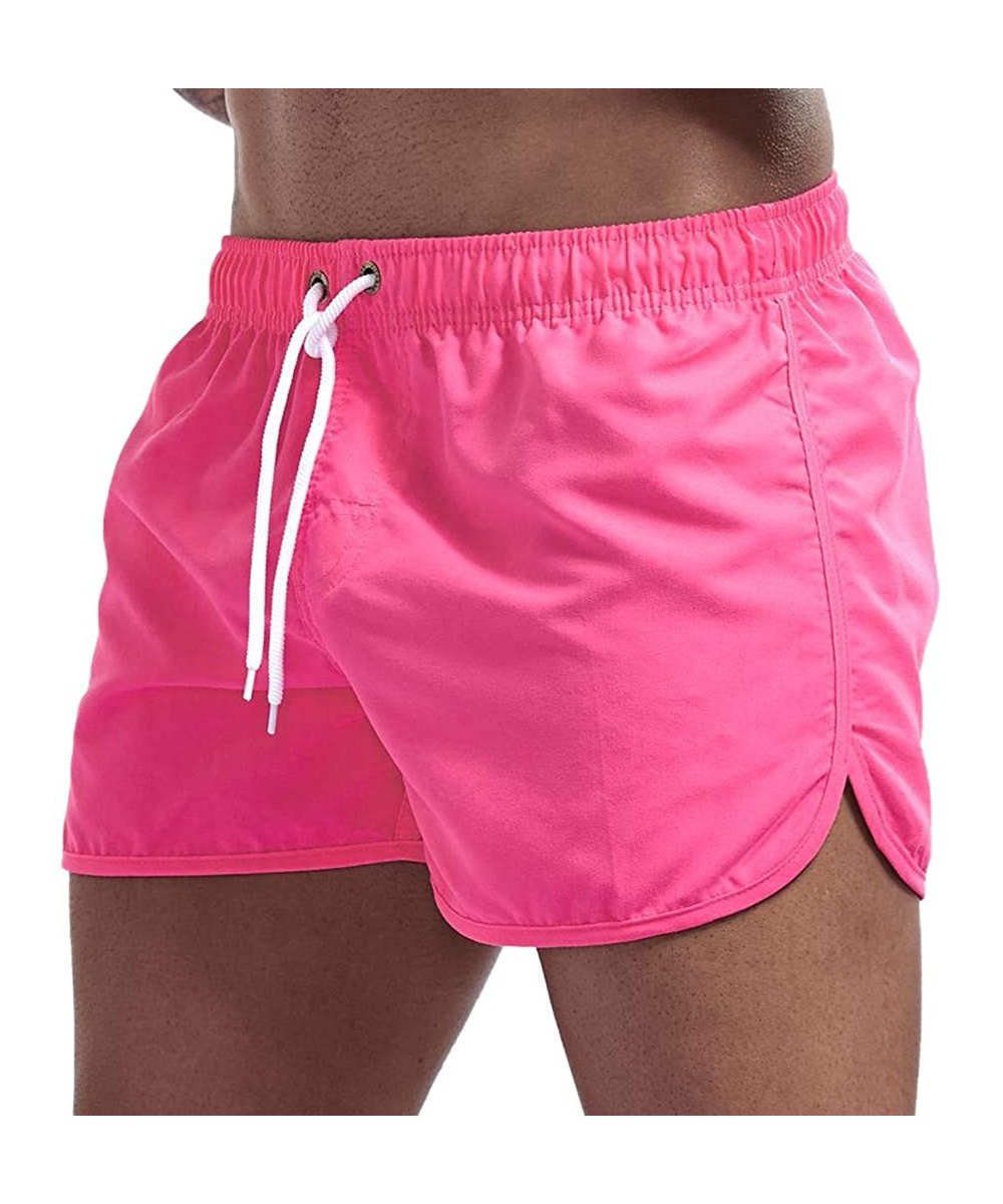 Beach Pants Fitness Loose Surfing Trunks Shorts - Watermelon Red - CZ199RASCXS $13.58-Board Shorts