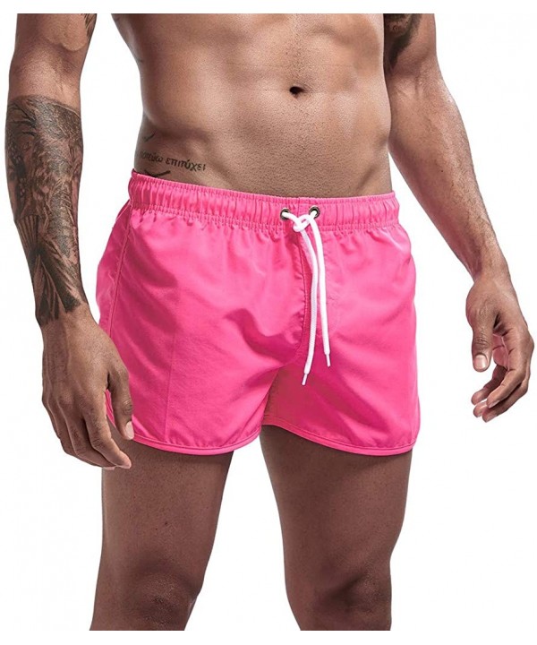 Beach Pants Fitness Loose Surfing Trunks Shorts - Watermelon Red - CZ199RASCXS $13.58-Board Shorts