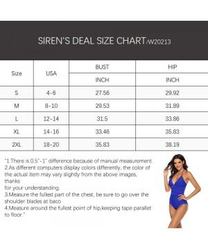 Womens Sexy Halter Plunge Monokini One Piece Swimsuit V Neck Hollow Out Bathing Suit - Red - CD1943ZIE79 $10.36-One-Pieces