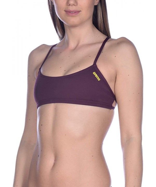 Women's Rulebreaker Bandeau Play - Red Wine-yellow Star - CR18UOWX42T $13.39-Tops