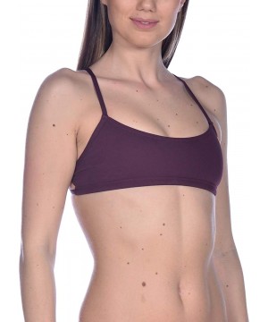 Women's Rulebreaker Bandeau Play - Red Wine-yellow Star - CR18UOWX42T $13.39-Tops