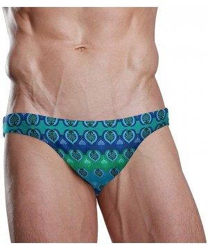 Mens Swim Bikini Briefs Pole Dance Swimwear Surf Shorts Trunks - Moroccan Tile - CF18X93G8I2 $29.80-Briefs