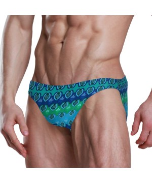 Mens Swim Bikini Briefs Pole Dance Swimwear Surf Shorts Trunks - Moroccan Tile - CF18X93G8I2 $29.80-Briefs