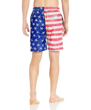 Men's Swami 8 Inch Pattern Swim - Snorkel Blue/White/Coral Sand - C618C0Y2WXW $46.67-Board Shorts