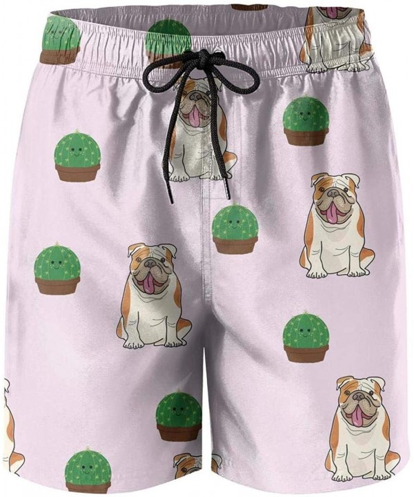 Men's Sportwear Quick Dry Board Shorts Cactus and Pug Swim Trunks - Cactus and Pug - CX18RUI5Z3S $25.93-Board Shorts