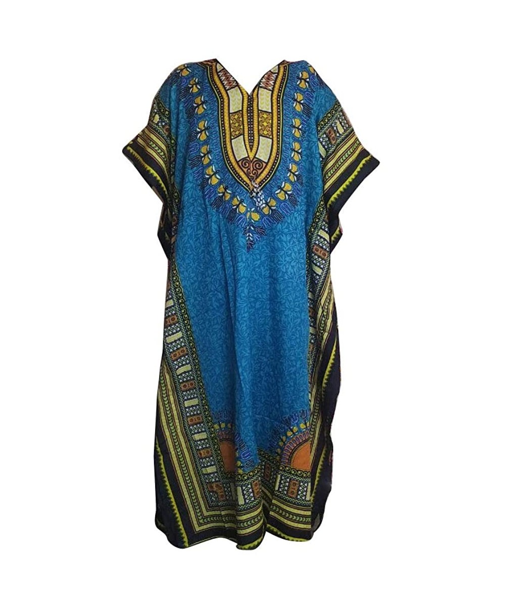 Women's Kaftan Kimono Dress Beach Cover Up Ladies Caftan Sleepwear Viscose Kaftan Night Gown Robe V-Neck Cover Up - Uk_long_0...