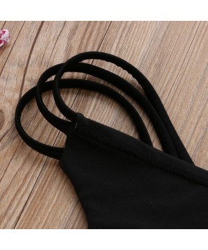 Women Sexy Swim Trunks- Bottoms Swimsuit Bikini Swimwear Cheeky Thong V Swim Trunks - Black - C818DSI26QZ $11.76-Sets