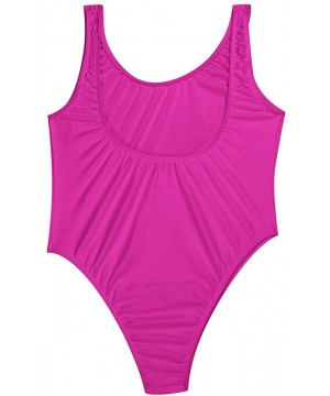 Womens Stretchy Sleeveless High Cut One-Piece Leotard Thongs Bodysuit Underwear Swimsuit - Rose - CG18S6X0Z4I $14.07-One-Pieces