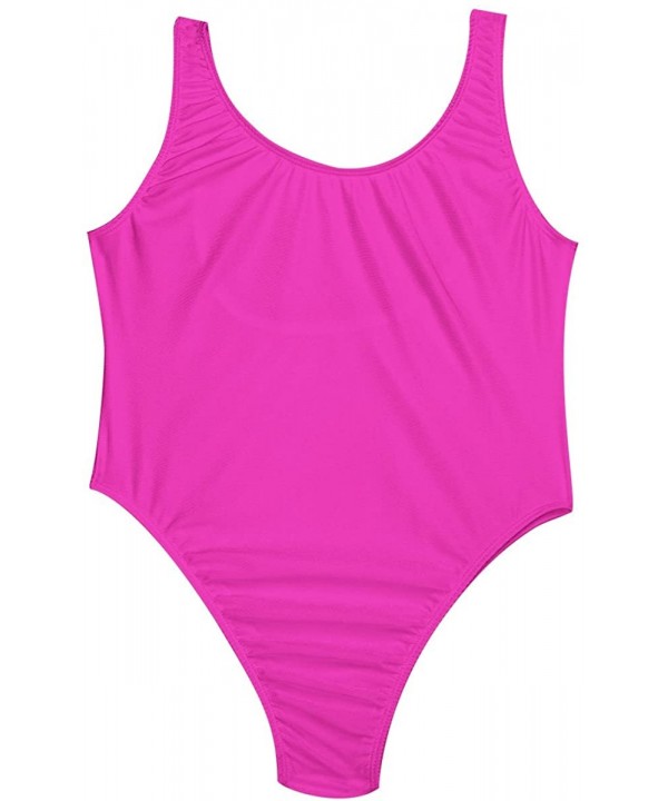 Womens Stretchy Sleeveless High Cut One-Piece Leotard Thongs Bodysuit Underwear Swimsuit - Rose - CG18S6X0Z4I $14.07-One-Pieces