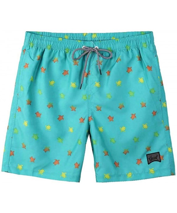 Men's Swim Trunks Quick Dry Beach Shorts with Mesh Lining - Tortoise-teal - CM18WC4N4A7 $19.07-Board Shorts