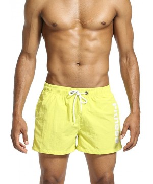 Men's Swimwear Running Surfing Sports Beach Camouflage Shorts Trunks Board Pants - Yellow - C018SMC343C $15.87-Board Shorts