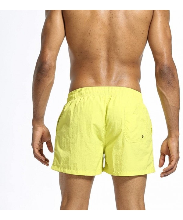 Men's Swimwear Running Surfing Sports Beach Camouflage Shorts Trunks Board Pants - Yellow - C018SMC343C $15.87-Board Shorts