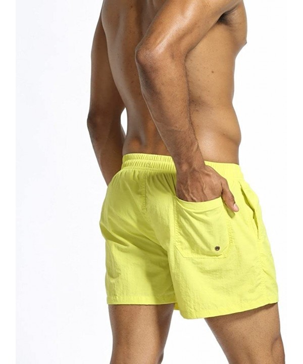 Men's Swimwear Running Surfing Sports Beach Camouflage Shorts Trunks Board Pants - Yellow - C018SMC343C $15.87-Board Shorts