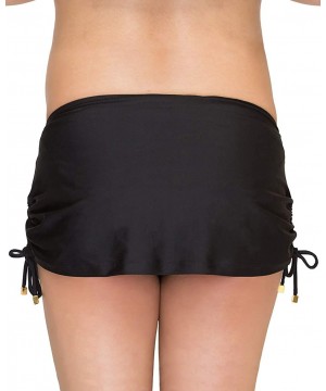 Maternity Swim Skirt with Shorts - Navy - Black W/ Black Brief and Drawstrings - CJ18SXUD8AQ $15.24-Bottoms