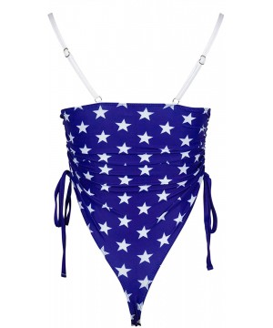 Womens Sexy High Waist One Piece Swimsuit Tummy Control Swimwear - Flag - CH1900ZE8ET $27.40-One-Pieces