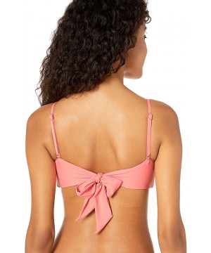 Women's Ring Bralette with Sash Front Bikini Top Swimsuit - Active Peach - CZ18OELRKAU $40.41-Tops