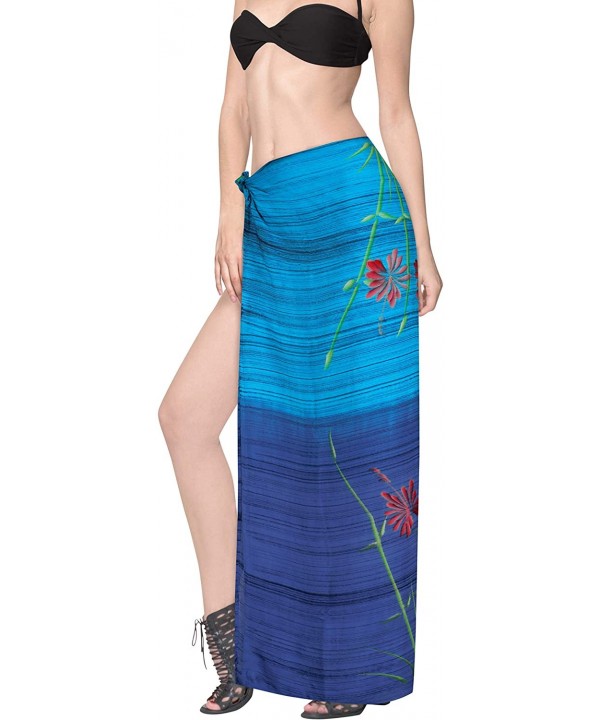 Women Swimsuit Cover Up Beach Wrap Skirt Hawaiian Sarong Hand Tie Dye A - Blue_x925 - CL18L7N8GNM $13.80-Cover-Ups