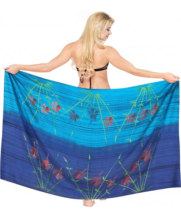 Women Swimsuit Cover Up Beach Wrap Skirt Hawaiian Sarong Hand Tie Dye A - Blue_x925 - CL18L7N8GNM $13.80-Cover-Ups