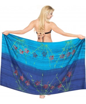 Women Swimsuit Cover Up Beach Wrap Skirt Hawaiian Sarong Hand Tie Dye A - Blue_x925 - CL18L7N8GNM $13.80-Cover-Ups