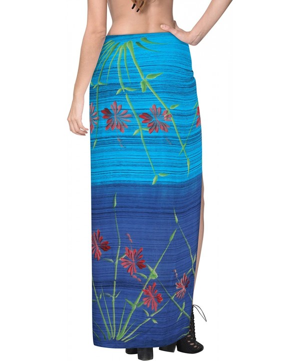 Women Swimsuit Cover Up Beach Wrap Skirt Hawaiian Sarong Hand Tie Dye A - Blue_x925 - CL18L7N8GNM $13.80-Cover-Ups