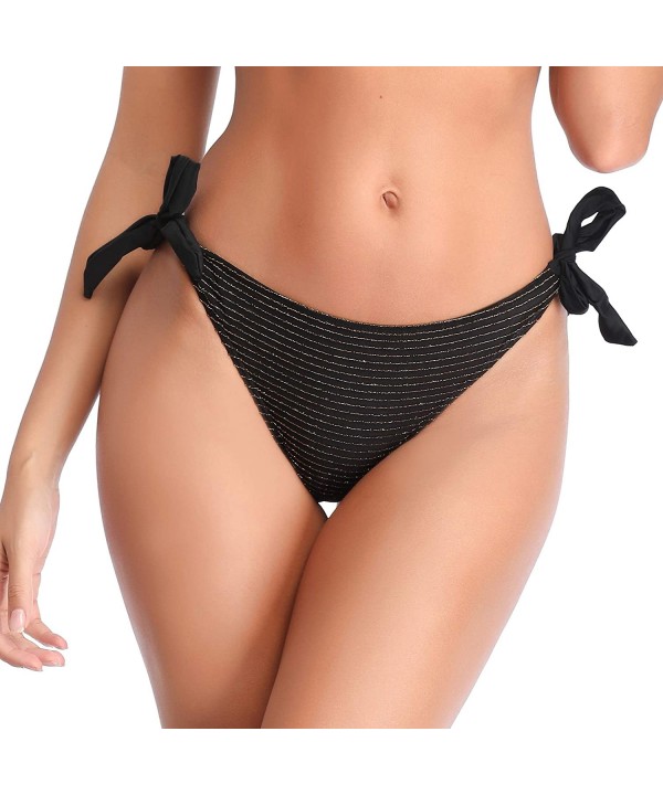 Bikini Swimsuit for Women Sexy Two Piece Side Tie Bathing Buits - Black Bottom - CM19608R5ZX $15.26-Bottoms