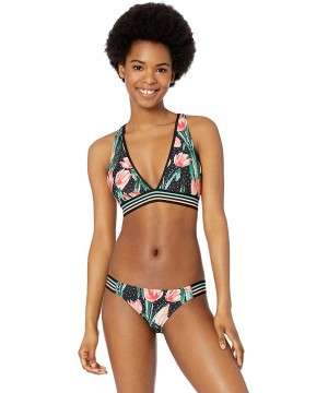 Women's Rooney Fixed Triangle Bikini Top with Keyhole Back - Black Nirvana Floral Print - CJ18Q046M5L $40.30-Tops